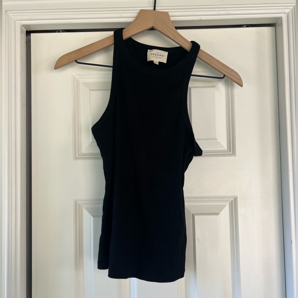 Sezane Black Marcelo Tank Top